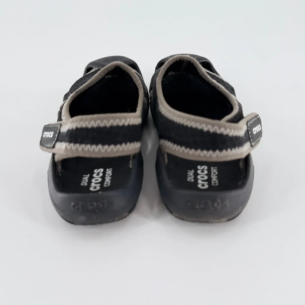 CROCS Swiftwater Mesh Water Sandals Black Grey Kids Junior Size 3 J3